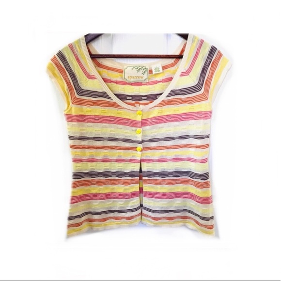 Anthro Sparrow striped button up sweater top - Picture 10 of 10